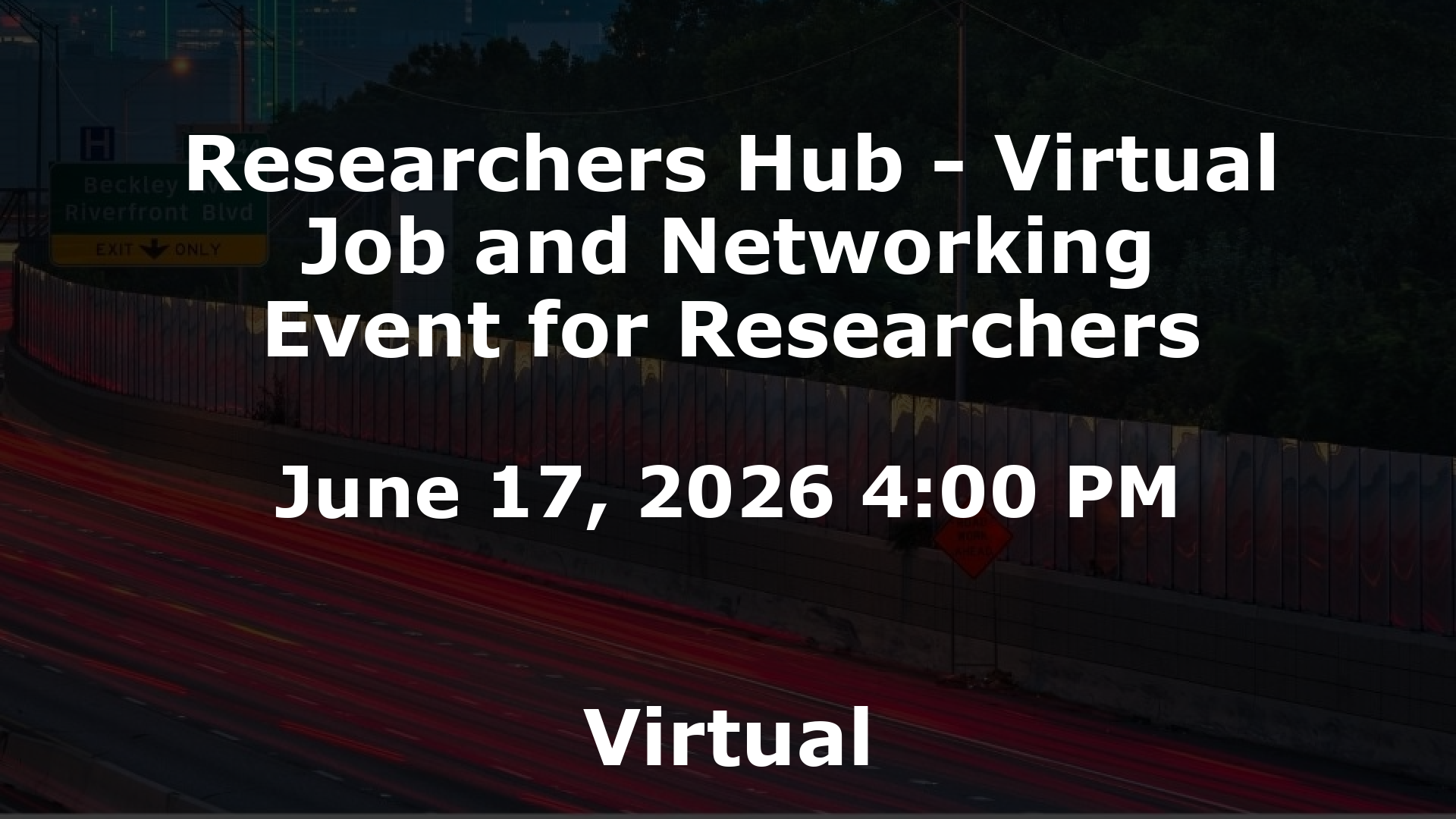 Researchers Hub - Virtual Job and Networking Event for Researchers event image